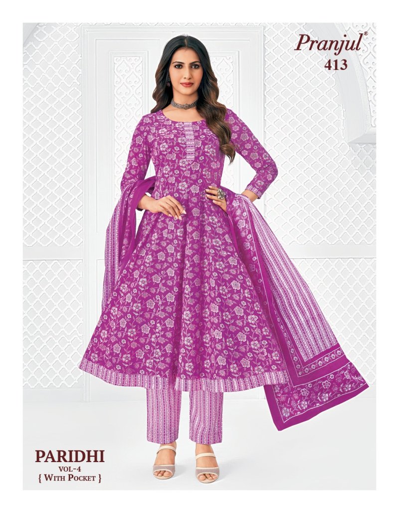 Paridhi Vol 4 By Pranjul Cotton Printed Anarkali Suits